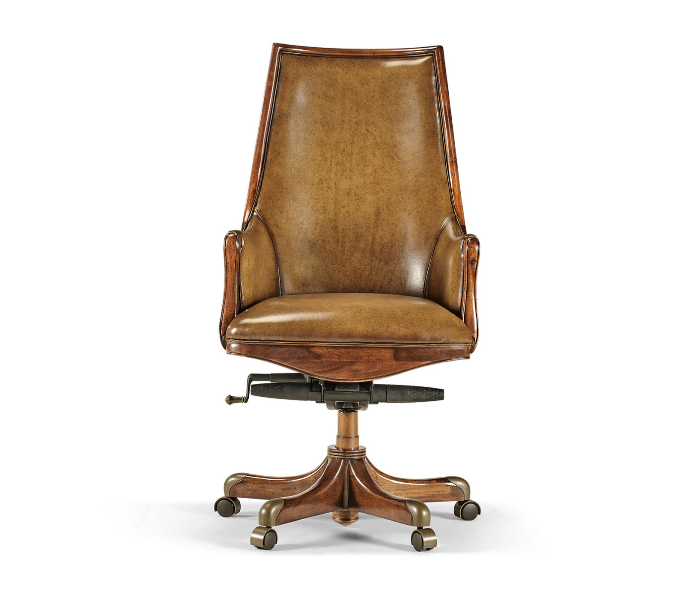 Edwardian High Backed Walnut Office Chair