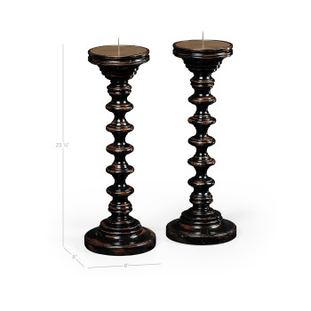 Pair of Turned Ebonised Candlesticks