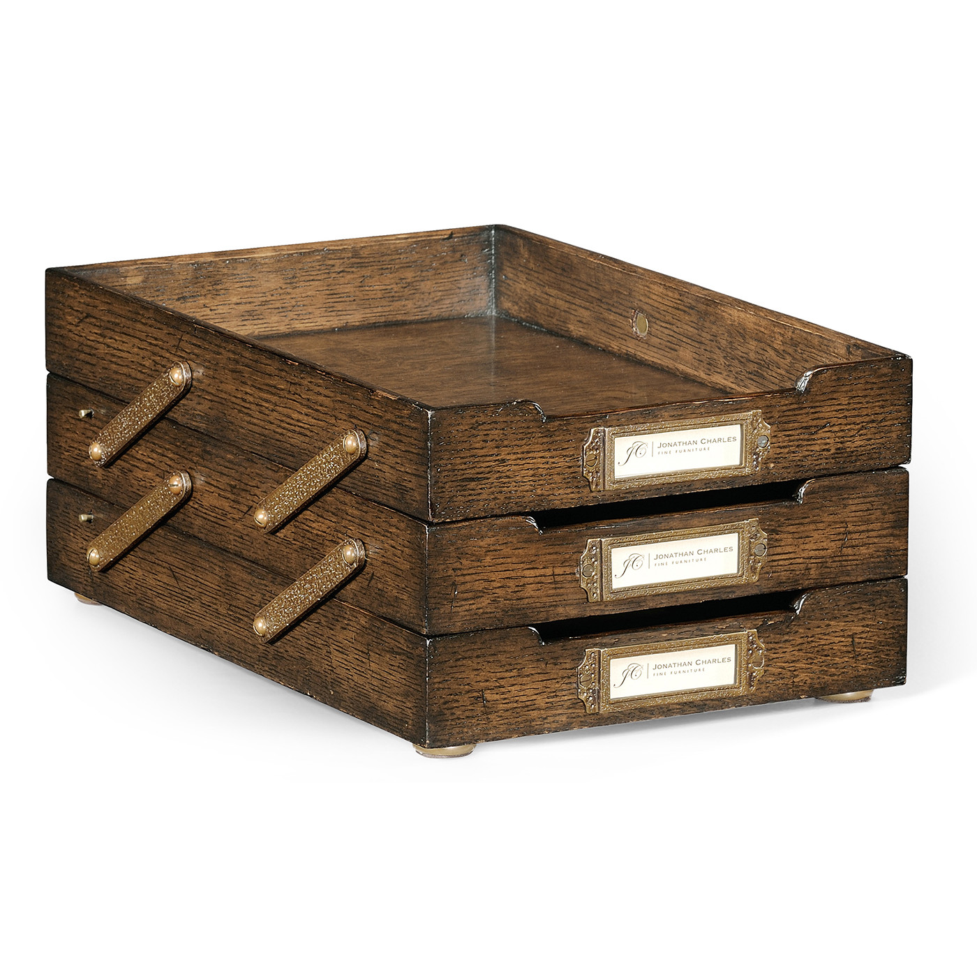 Dark Oak Triple Letter Tray