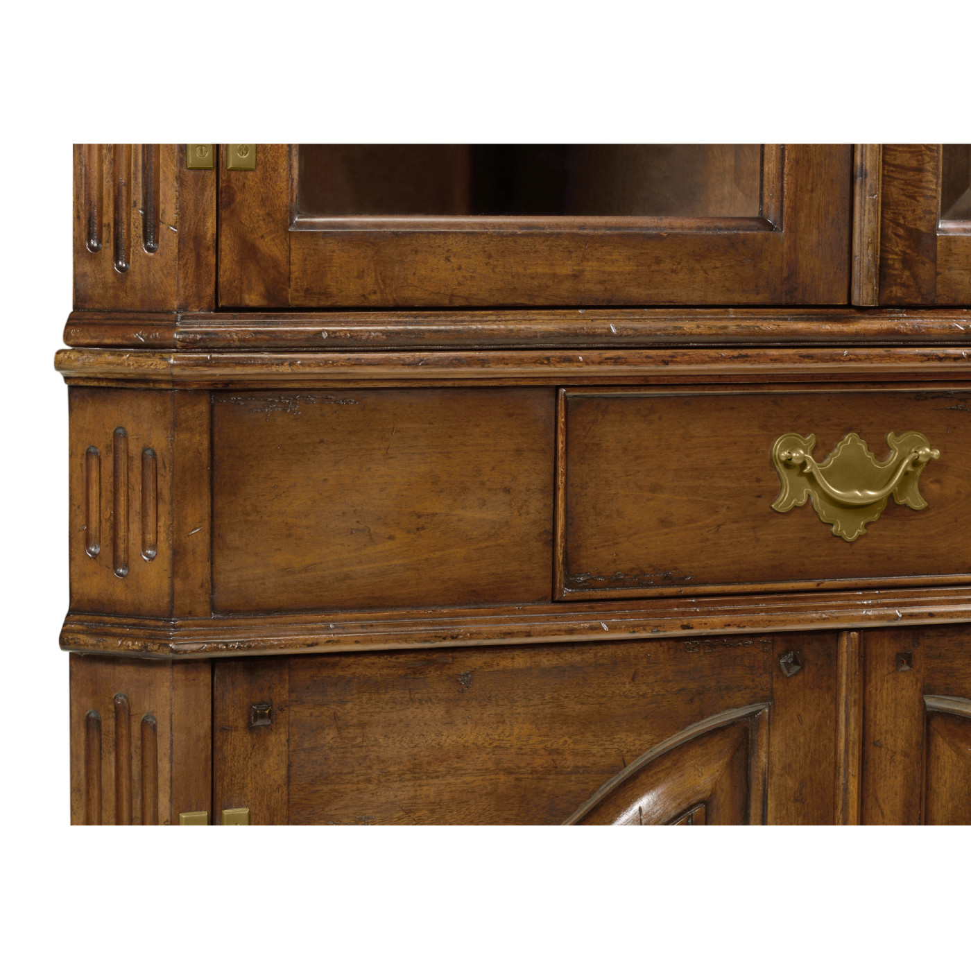 Walnut queen Anne style corner cabinet