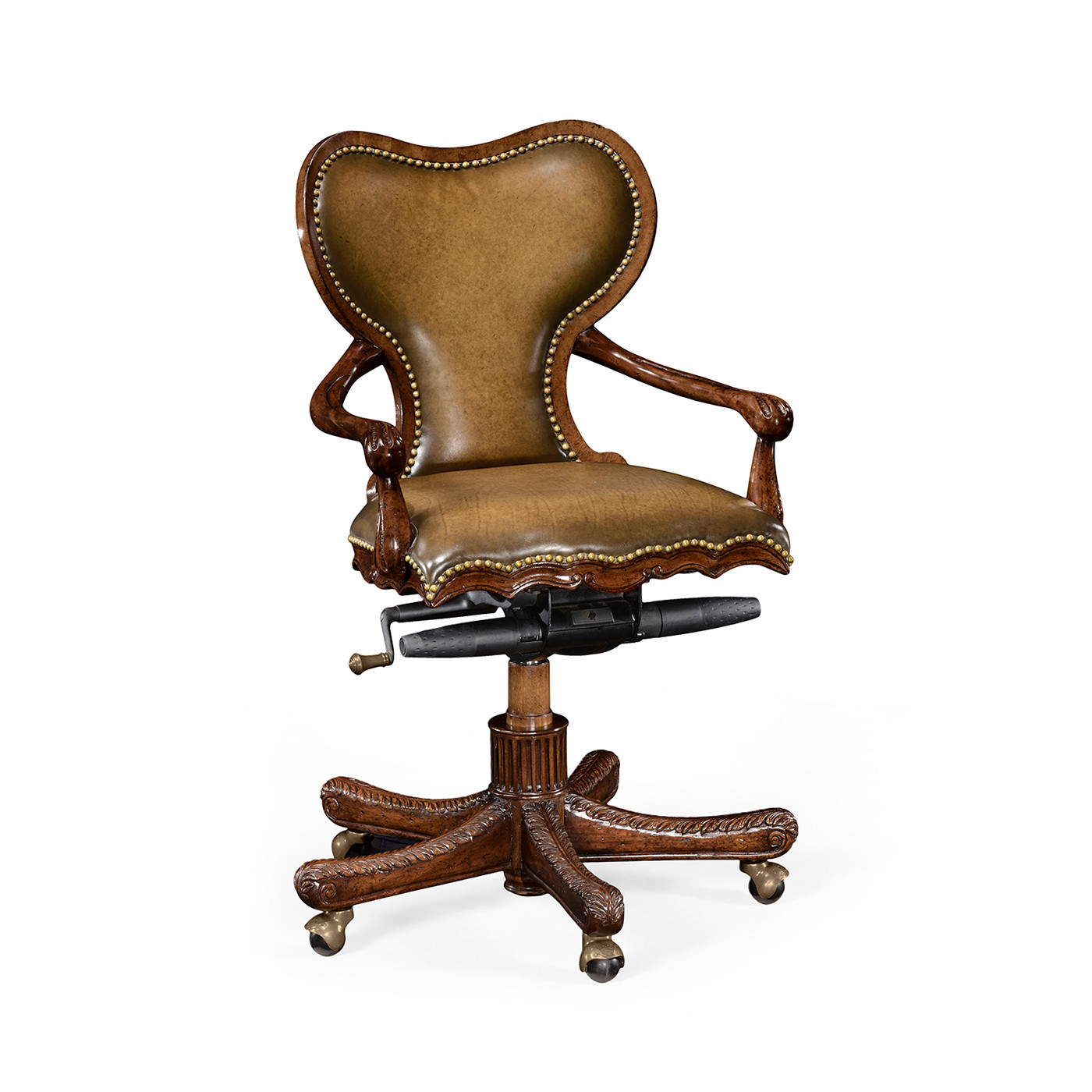 Double Lobed Shaped Mahogany Office Chair