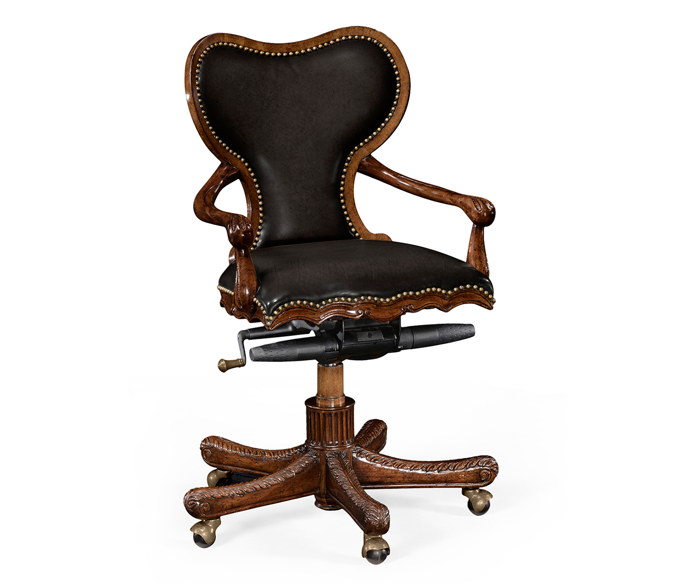 Double Lobed Shaped Mahogany Office Chair