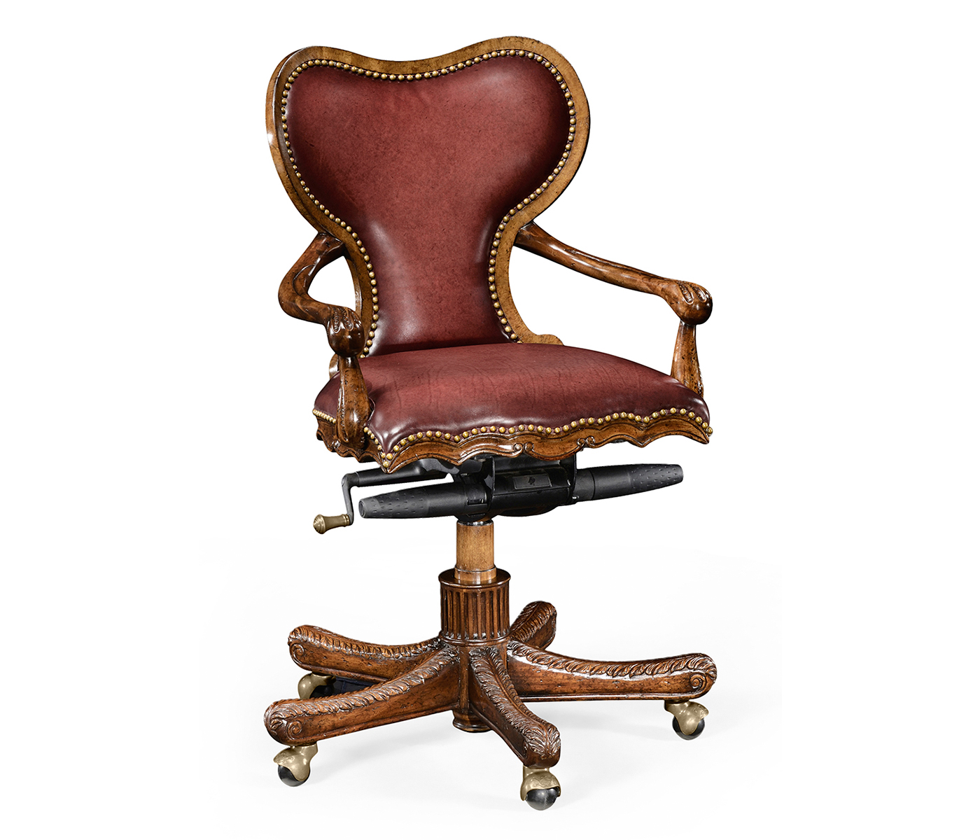 Double Lobed Shaped Mahogany Office Chair