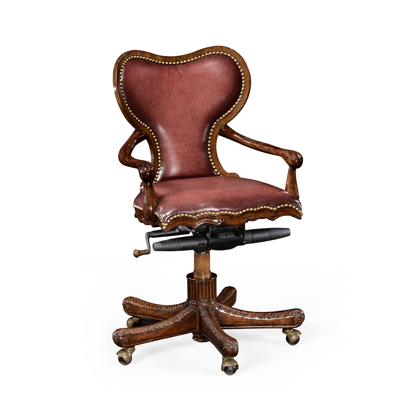 Double Lobed Shaped Mahogany Office Chair