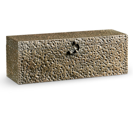 Rectangular Hand Hammered Brass Box