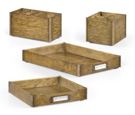 Natural Oak Stationery Organiser Set