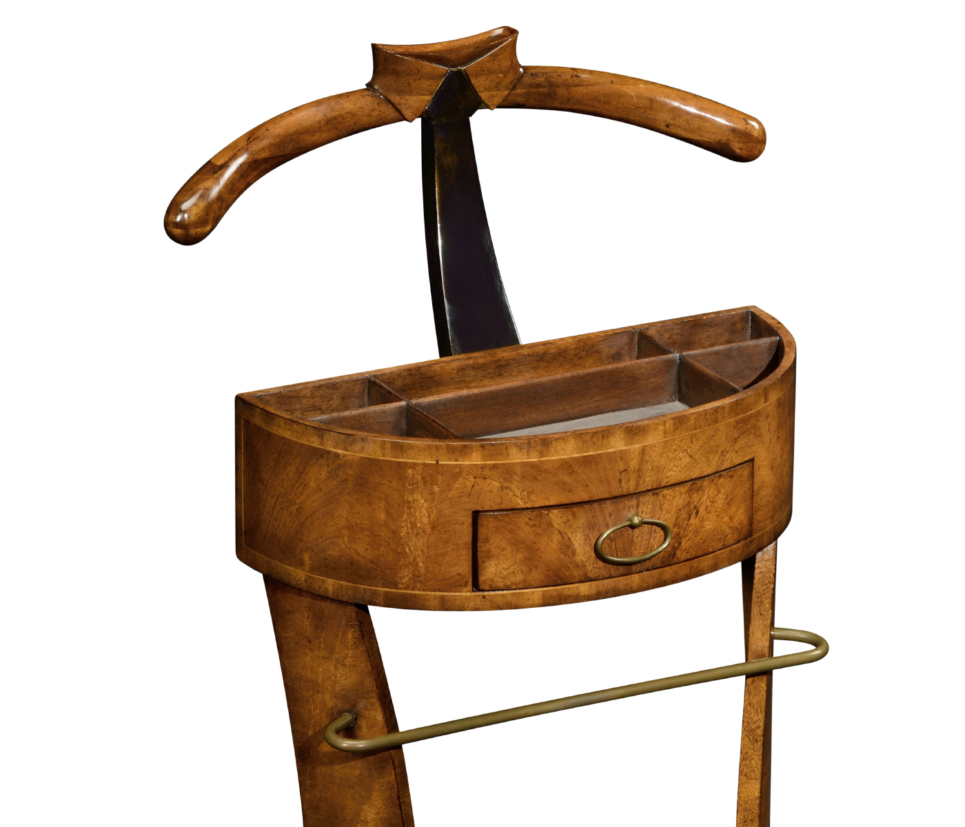 Crotch Walnut Valet Stand with Stud Box