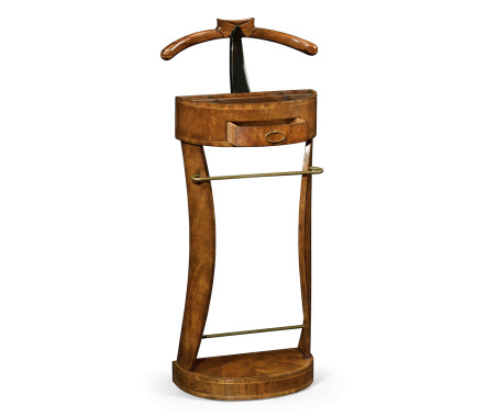 Crotch Walnut Valet Stand with Stud Box