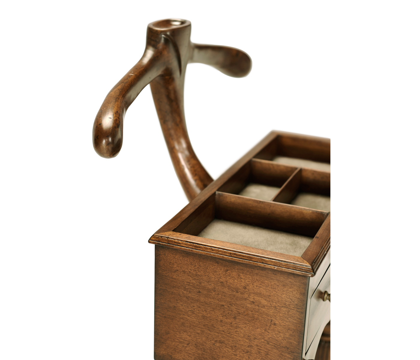 Regency Style Walnut Valet Stand with Stud Box