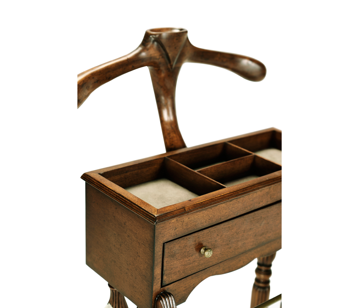 Regency Style Walnut Valet Stand with Stud Box