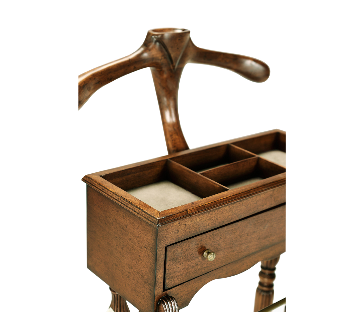 Regency Style Walnut Valet Stand with Stud Box