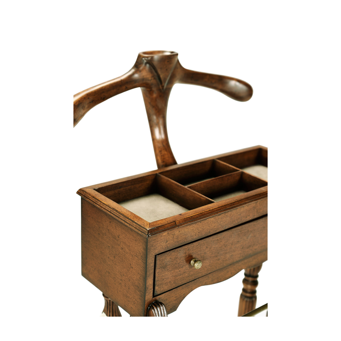 Regency Style Walnut Valet Stand with Stud Box