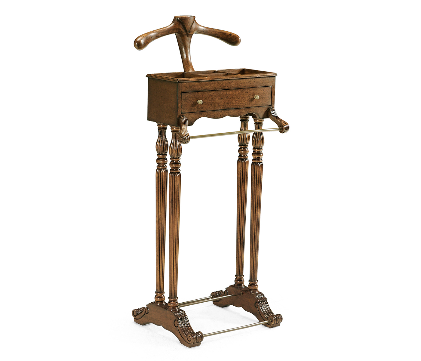 Regency Style Walnut Valet Stand with Stud Box