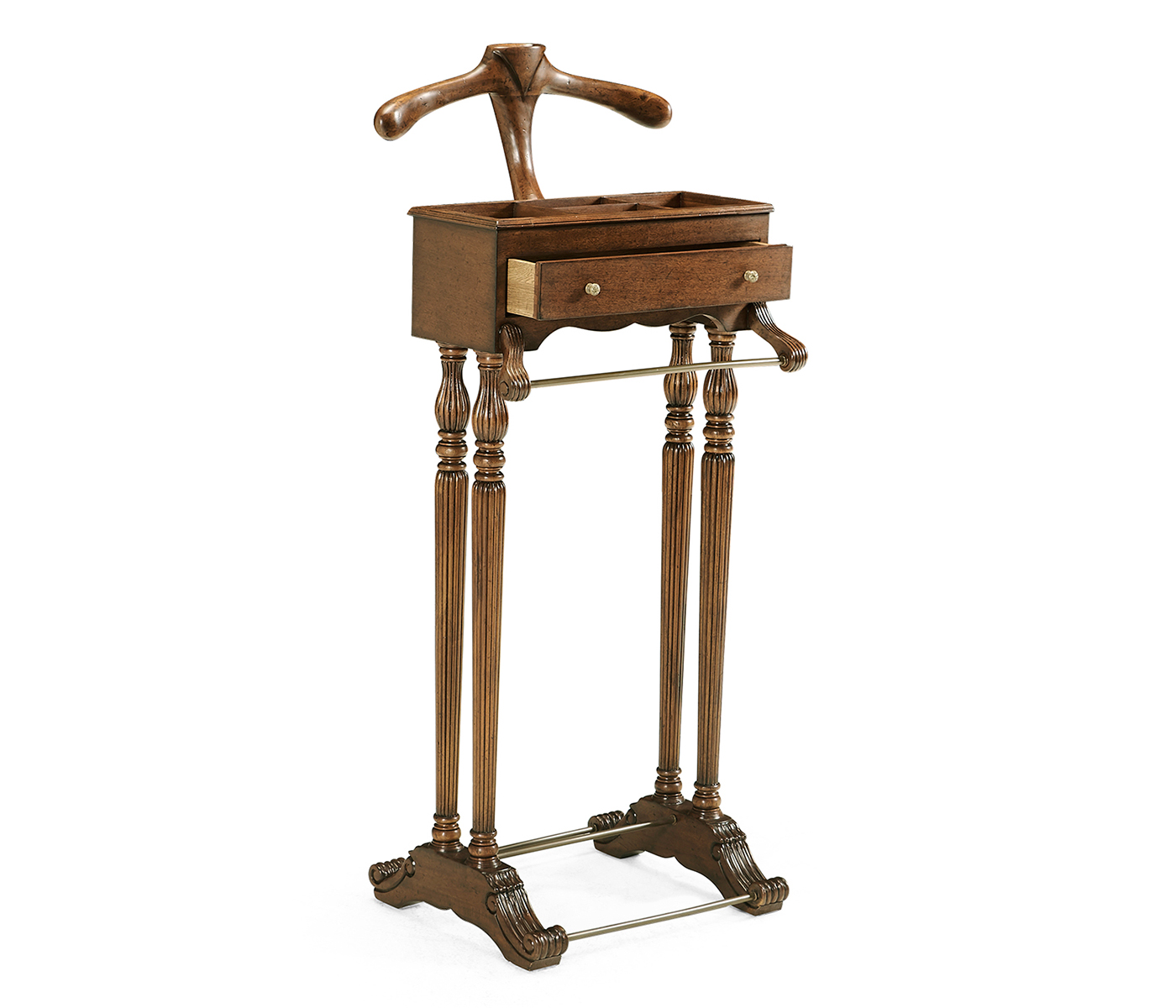 Regency Style Walnut Valet Stand with Stud Box