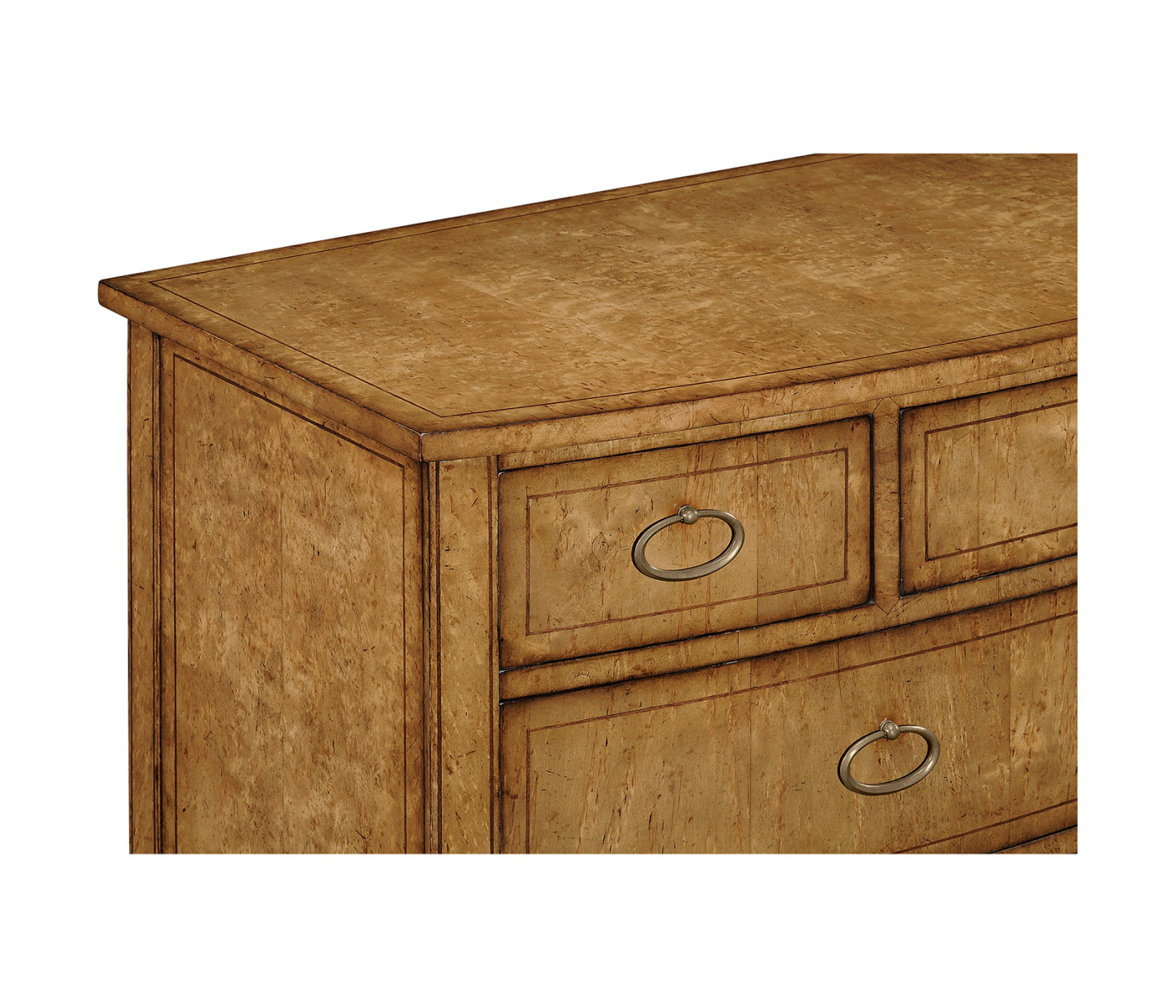 Biedermeier bow front chest of drawers (Birch)