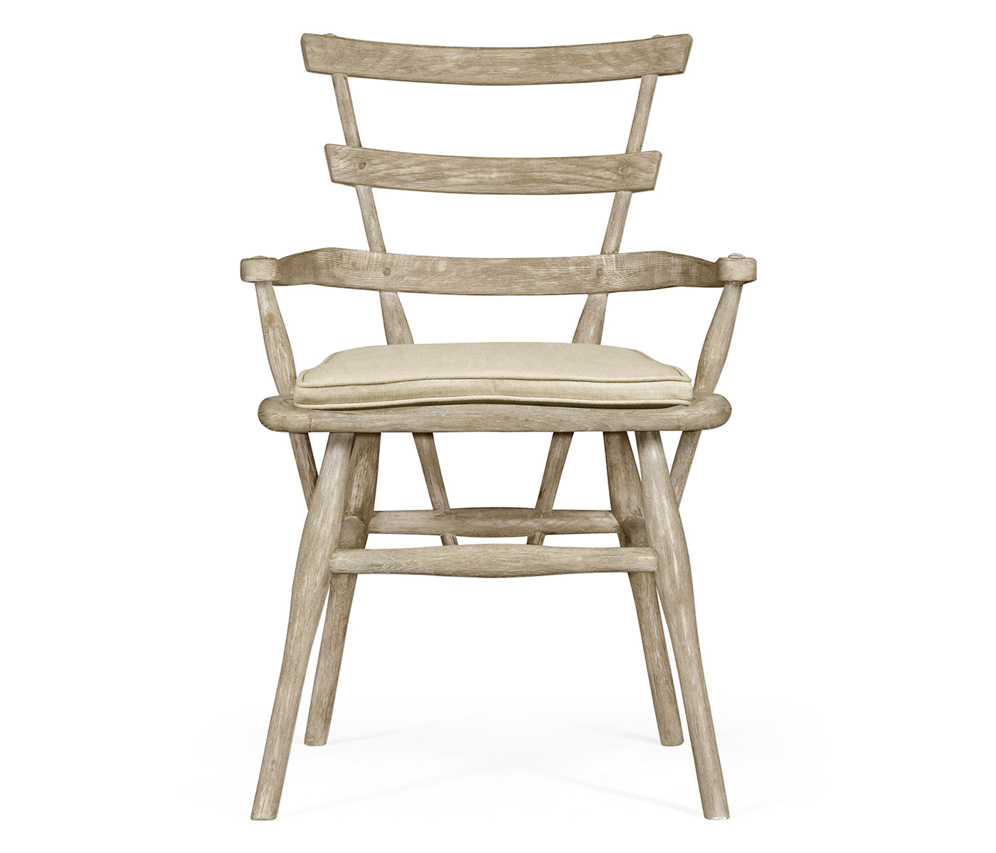 Country Style Grey Oak Arm Chair with Cushion