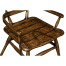 Country Style Dark Oak Arm Chair with Cushion