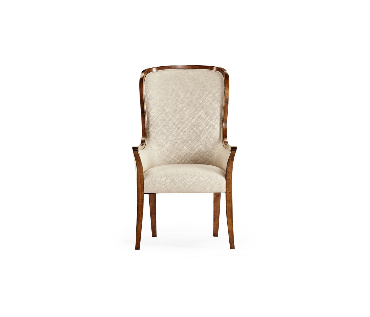 High Curved Back Walnut Dining Arm Chair