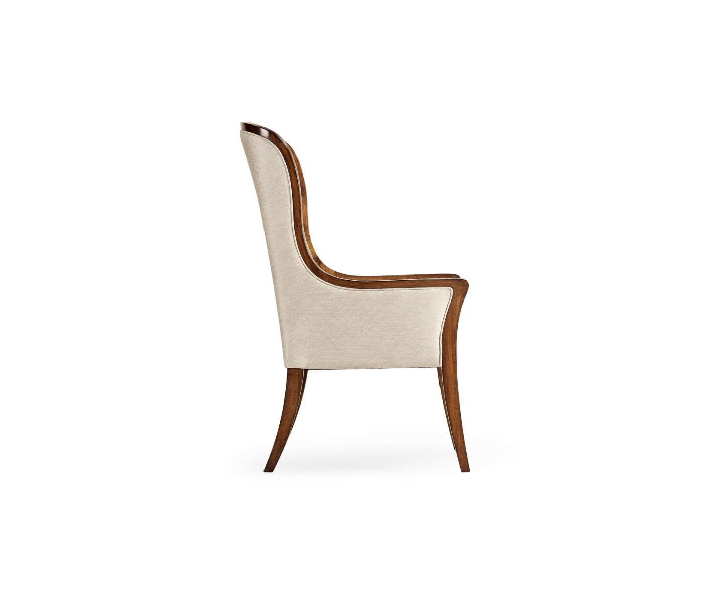 High Curved Back Walnut Dining Arm Chair
