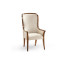High Curved Back Walnut Dining Arm Chair