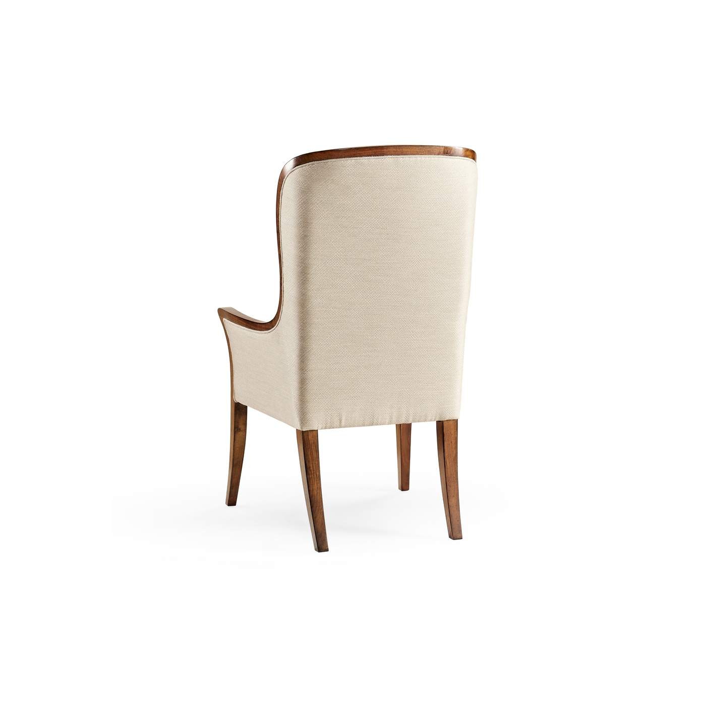 High Curved Back Walnut Dining Arm Chair