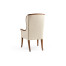 High Curved Back Walnut Dining Arm Chair