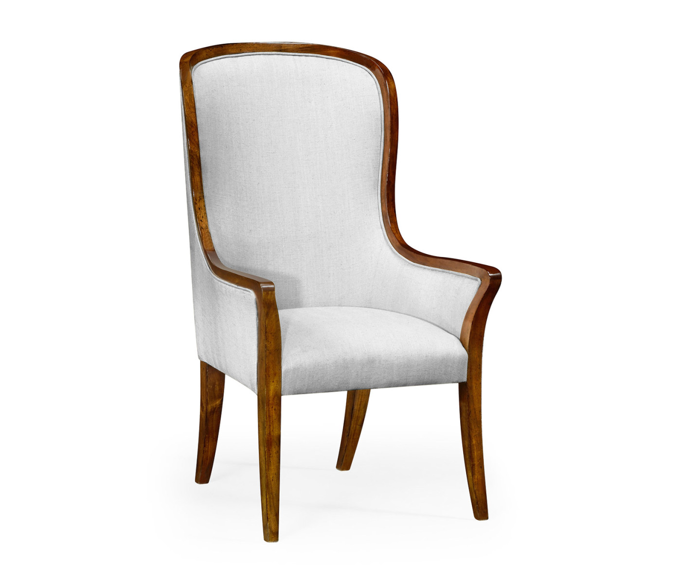 High Curved Back Walnut Dining Arm Chair