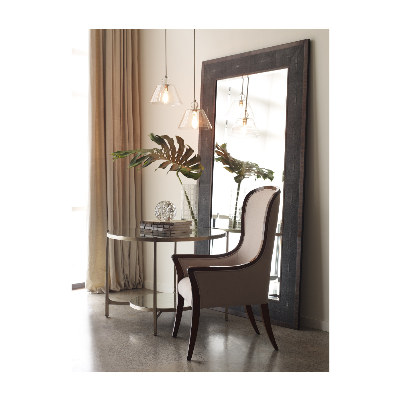 High Curved Back Walnut Dining Arm Chair