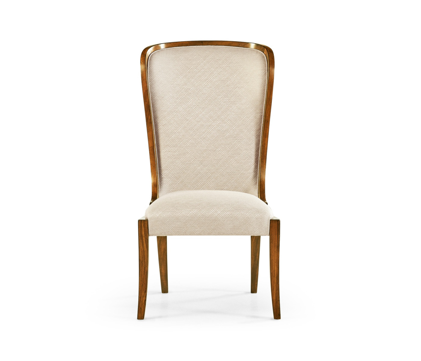 High Curved Back Walnut Dining Side Chair