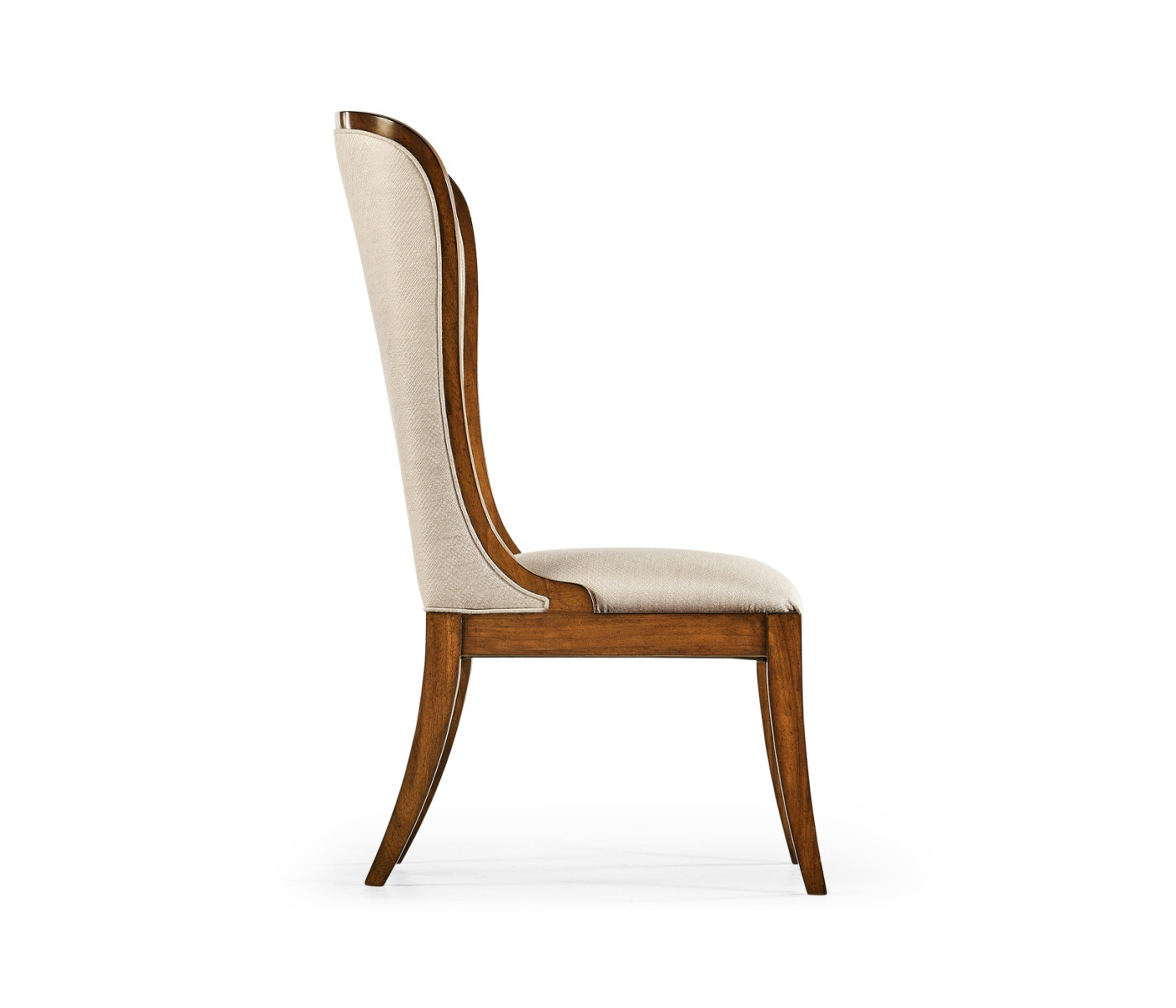 High Curved Back Walnut Dining Side Chair