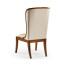 High Curved Back Walnut Dining Side Chair