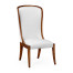 High Curved Back Walnut Dining Side Chair