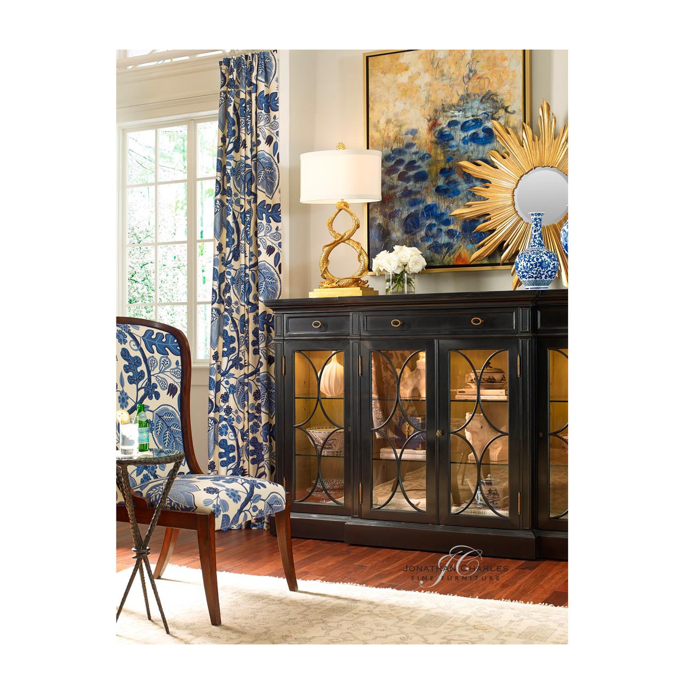 High Curved Back Walnut Dining Side Chair