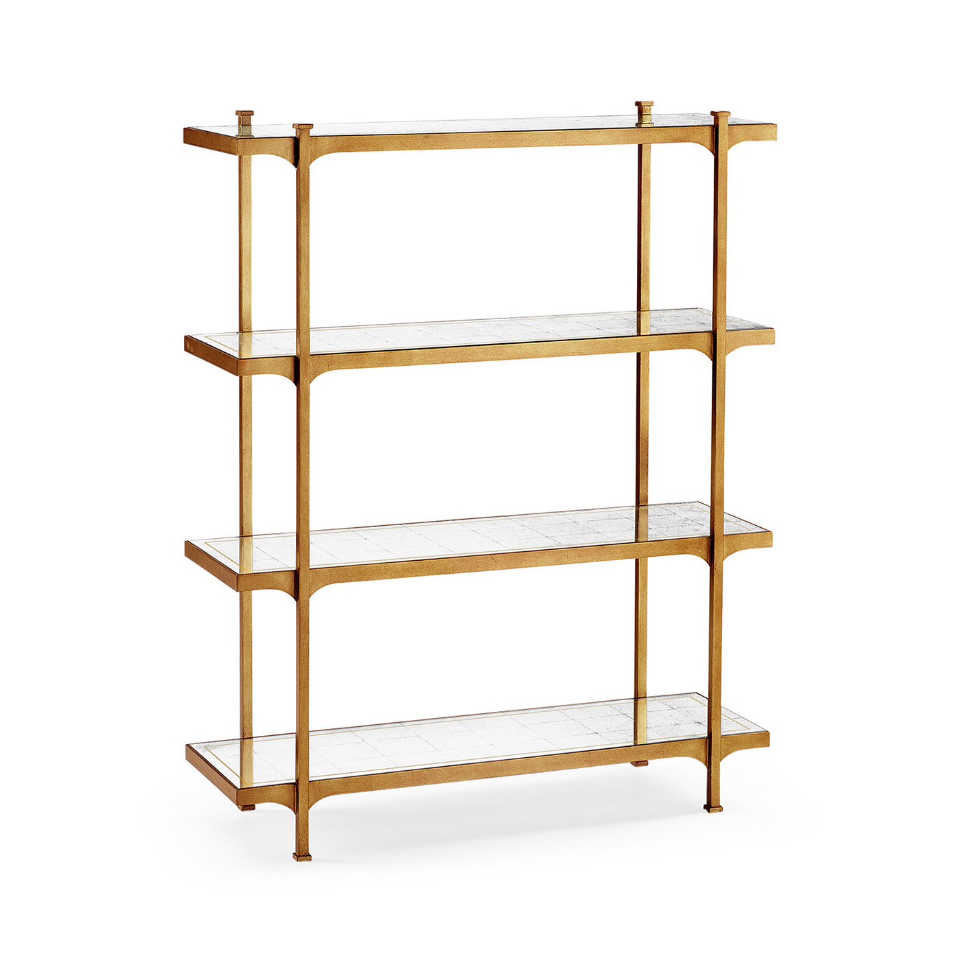 Églomisé & Gilded Iron Four-Tier Étagère