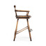 Dark Brown Oak Arm Bar Stool with Studded Haven Leather Seat