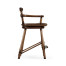 Dark Brown Oak Arm Counter Stool with Studded Haven Leather Seat