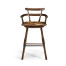 Dark Oak Arm Bar Stool with A Studded Dark Antique Leather Seat