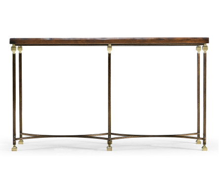 Argentinian Walnut Parquetry & Iron Console