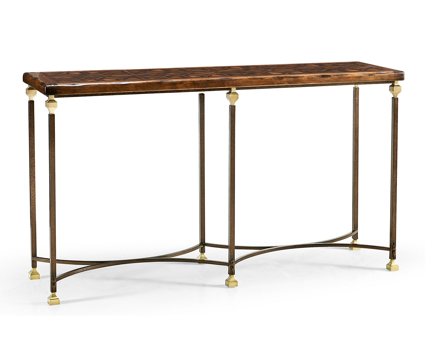 Argentinian Walnut Parquetry & Iron Console
