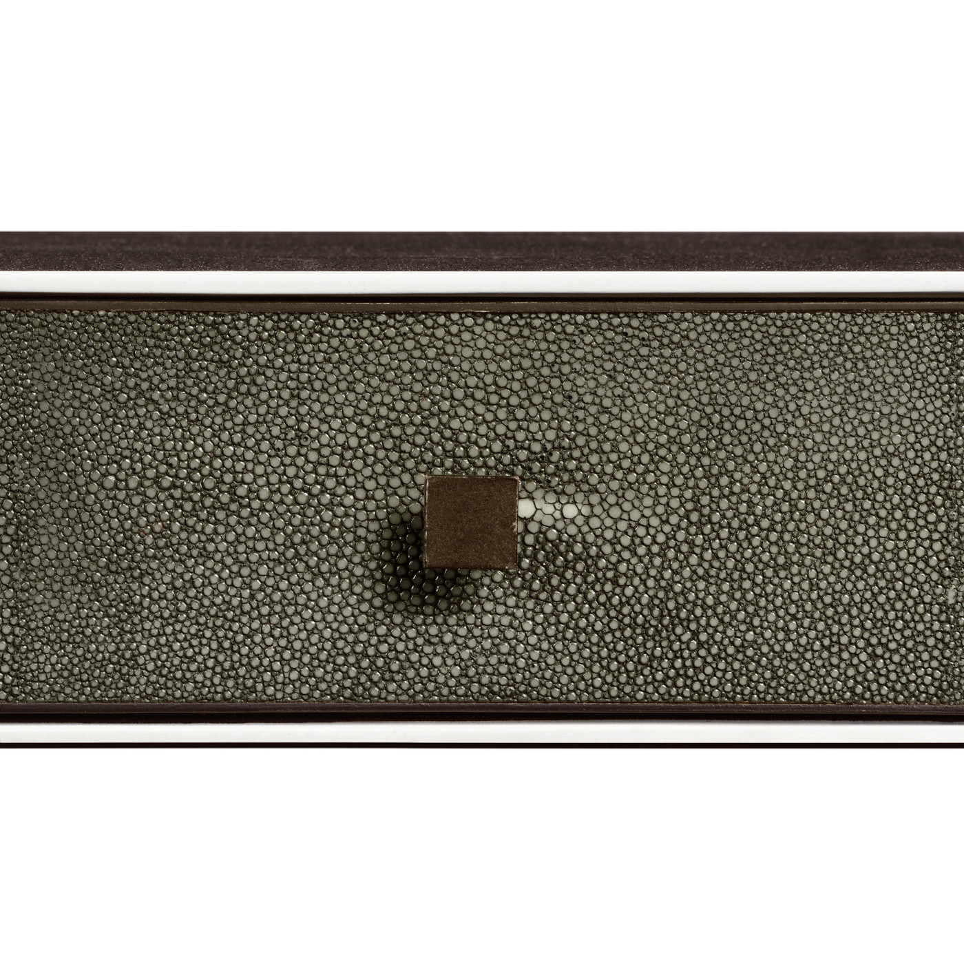 Anthracite Faux Shagreen Coffee Table with Bronze Base