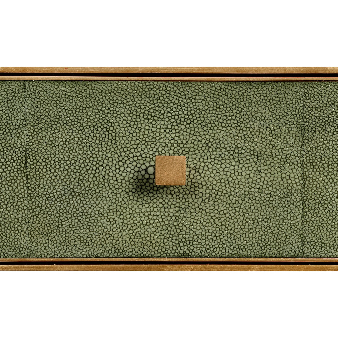 Green Faux Shagreen Coffee Table with Gilded Base