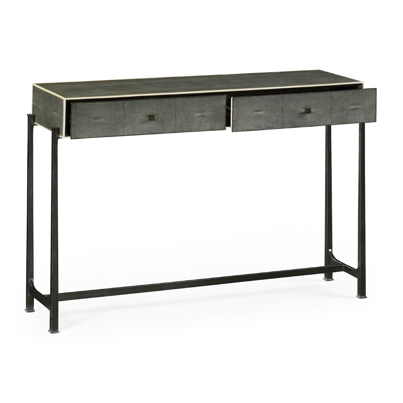 Anthracite Faux Shagreen & Bronze Console