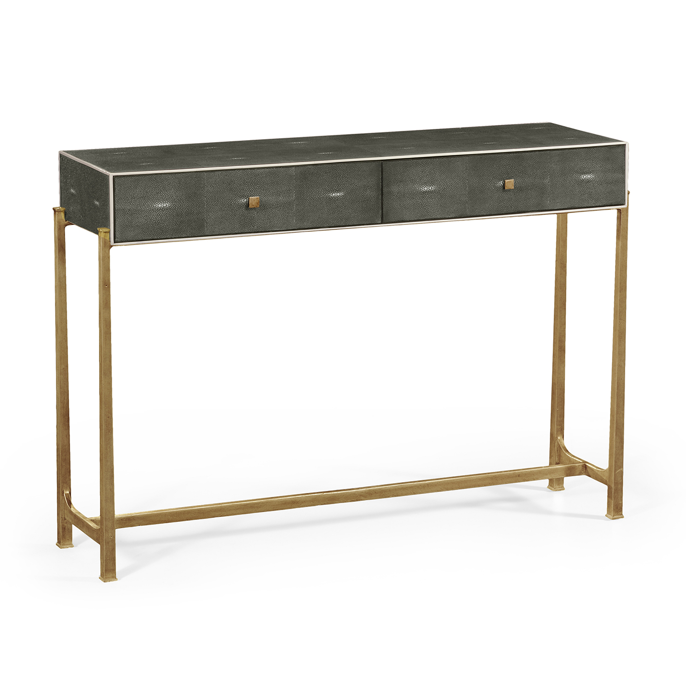 Anthracite Faux Shagreen & Gilded Console 