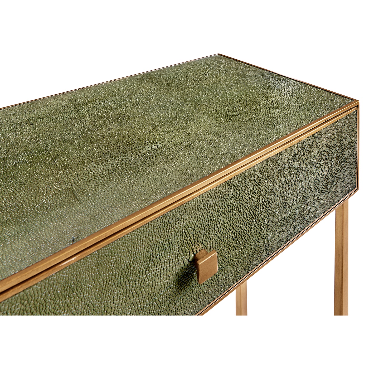 Green Faux Shagreen & Gilded Console 