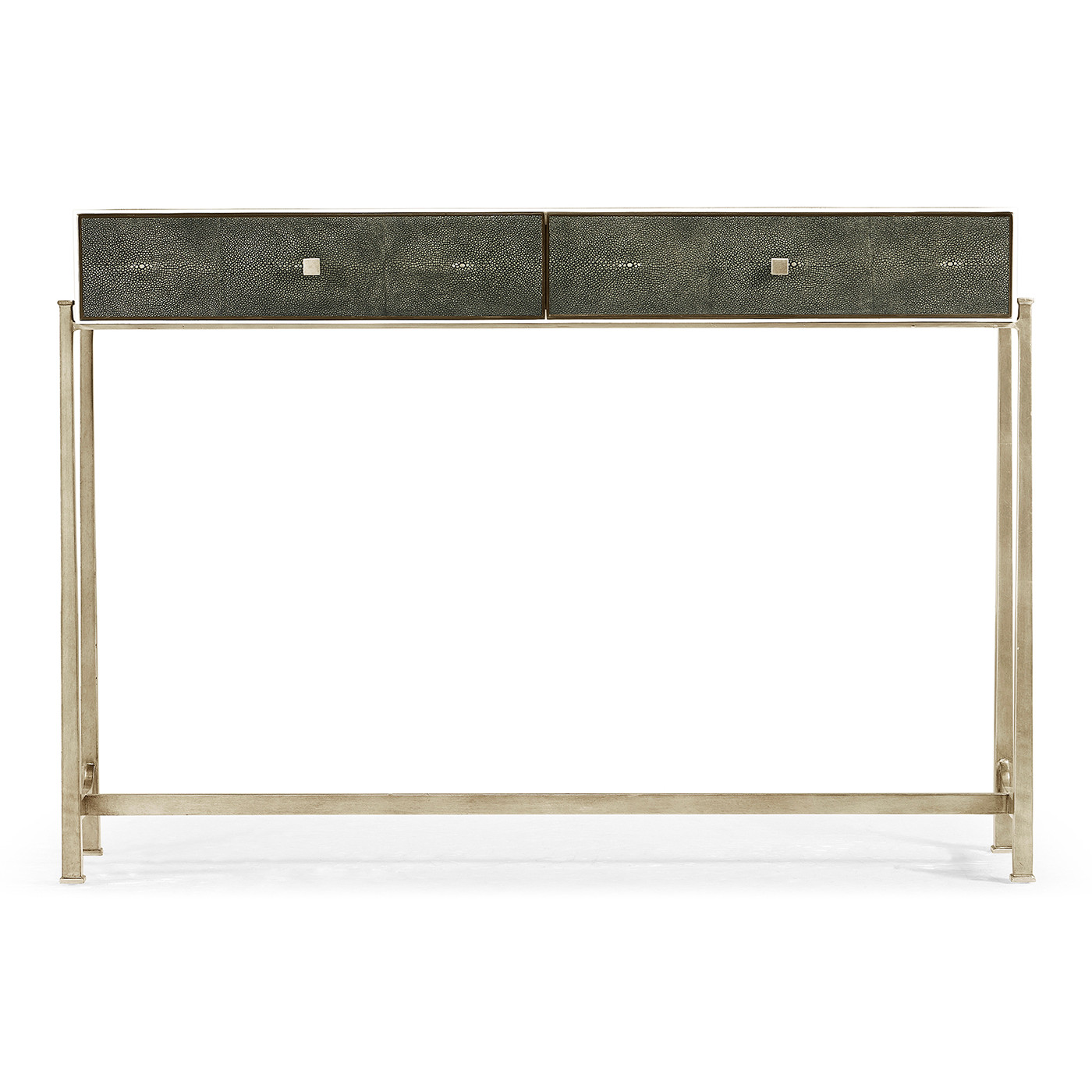 Faux Anthracite Shagreen & Silver Console
