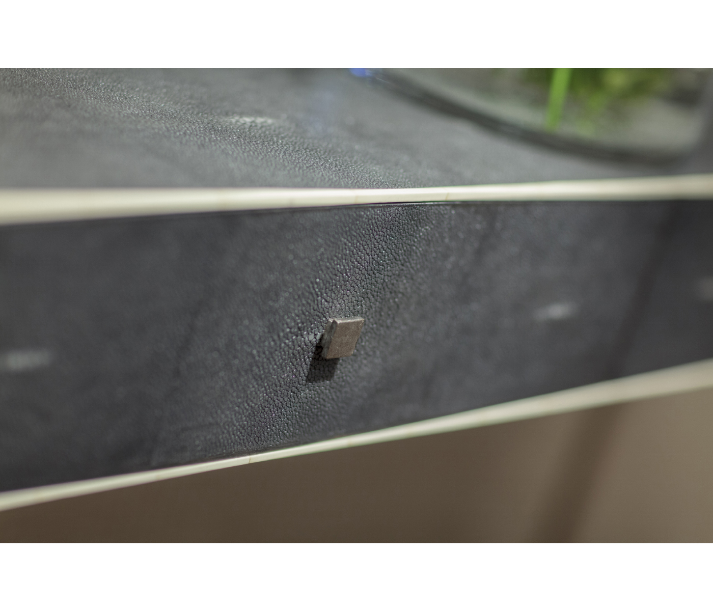 Faux Anthracite Shagreen & Silver Console