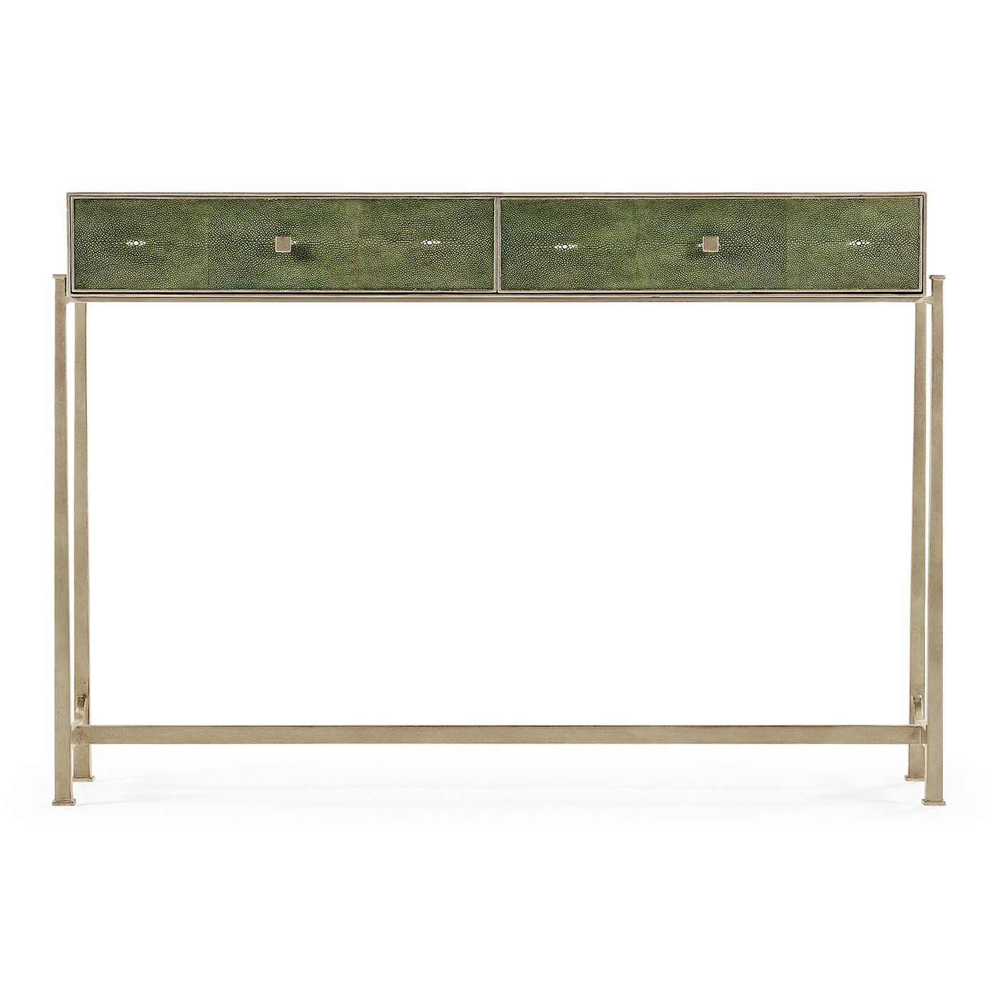 Green Faux Shagreen & Silver Console