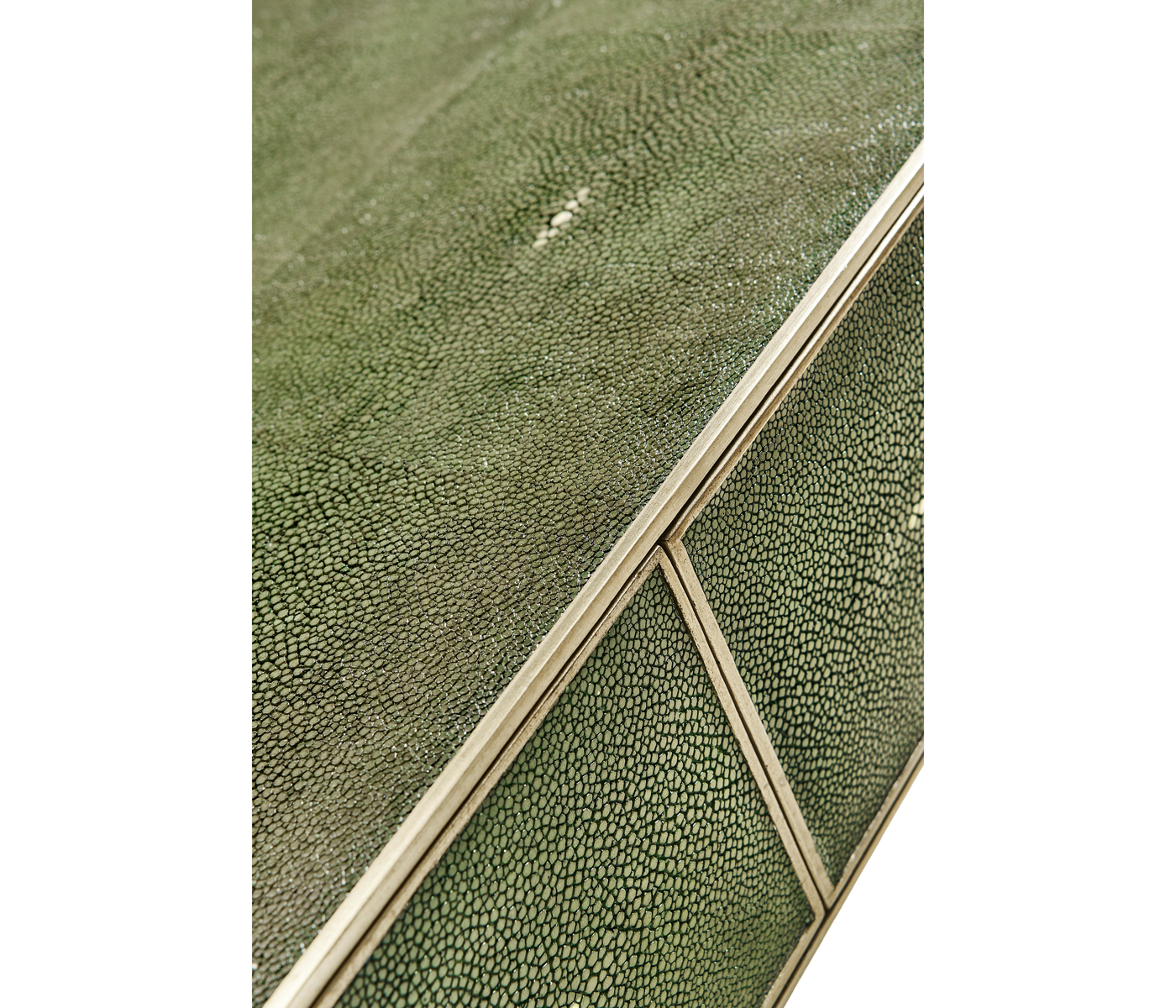 Green Faux Shagreen & Silver Console