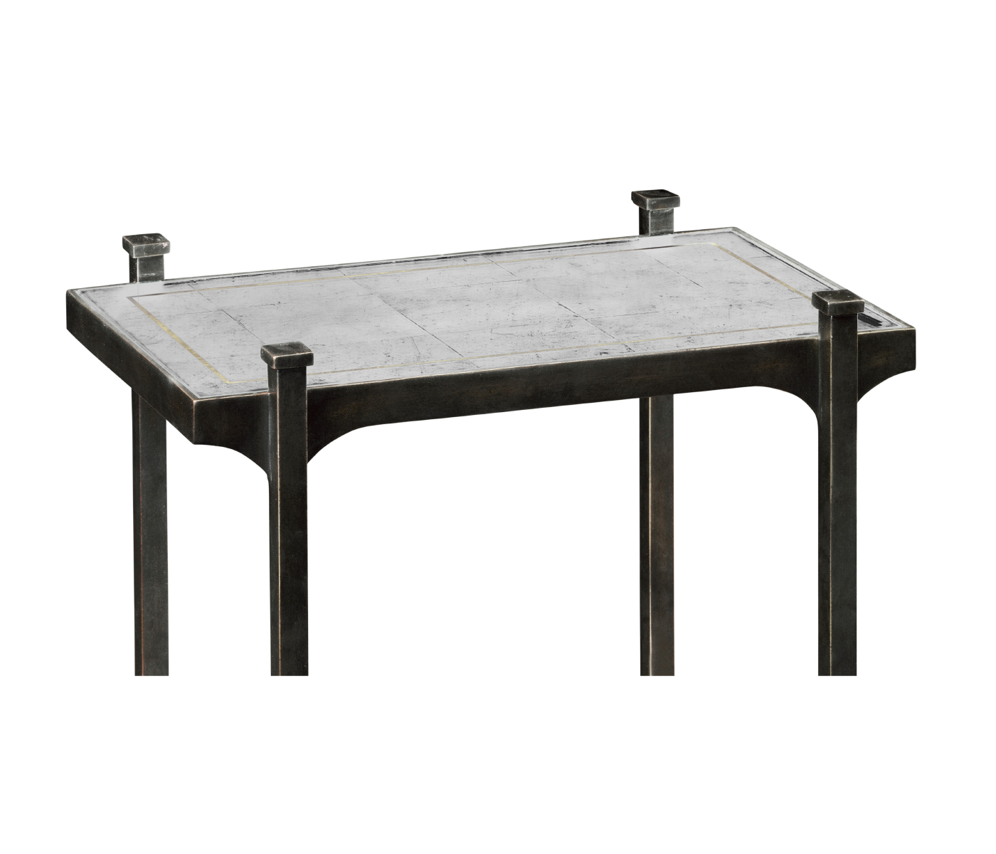 Églomisé & Bronze Iron Narrow Four-Tier Étagère