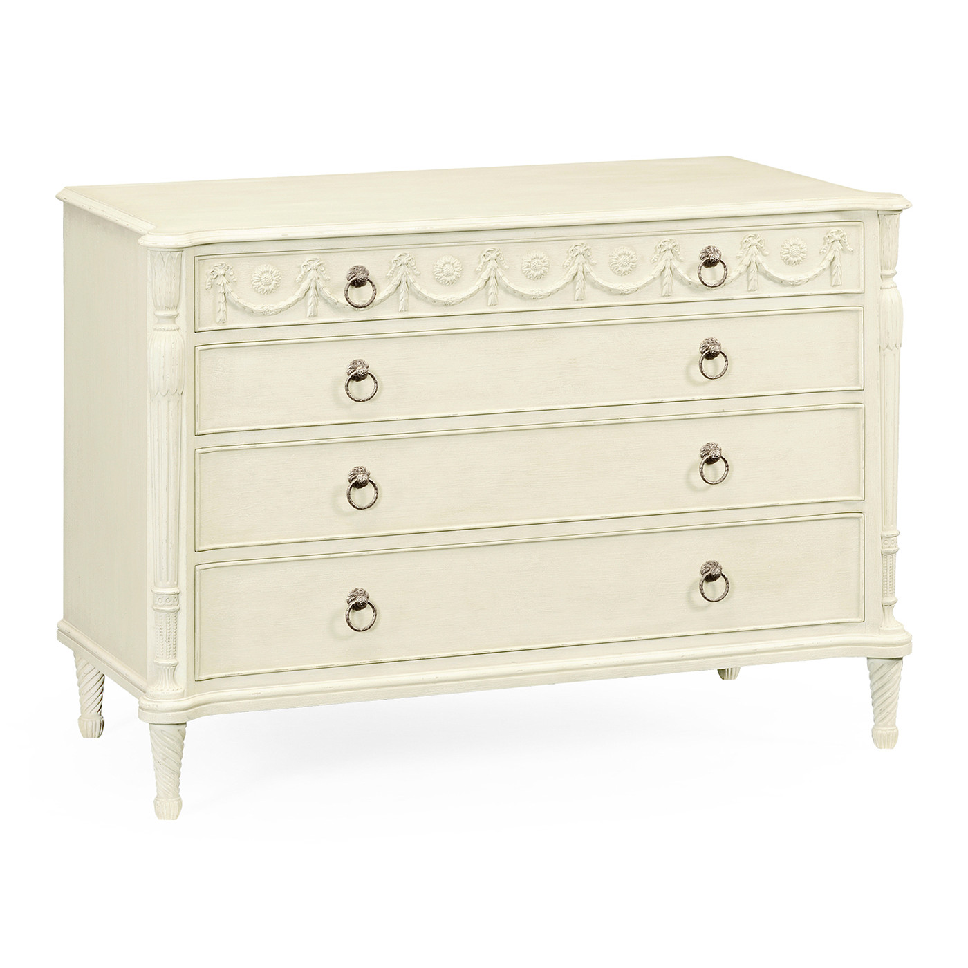 Neo-classical white painted chest of drawers